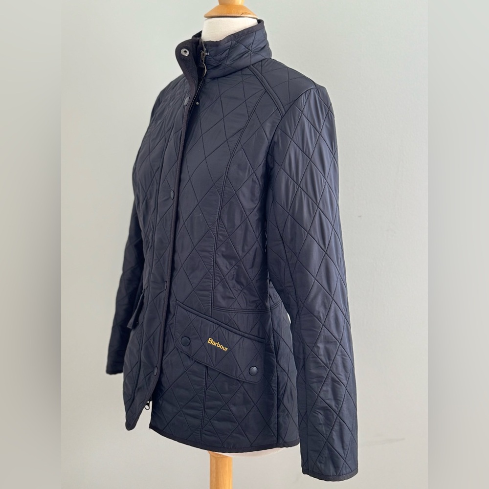 Barbour Cavalry Polarquilt Quilted Jacket Women's Black Size US 8 - Picture 2 of 11